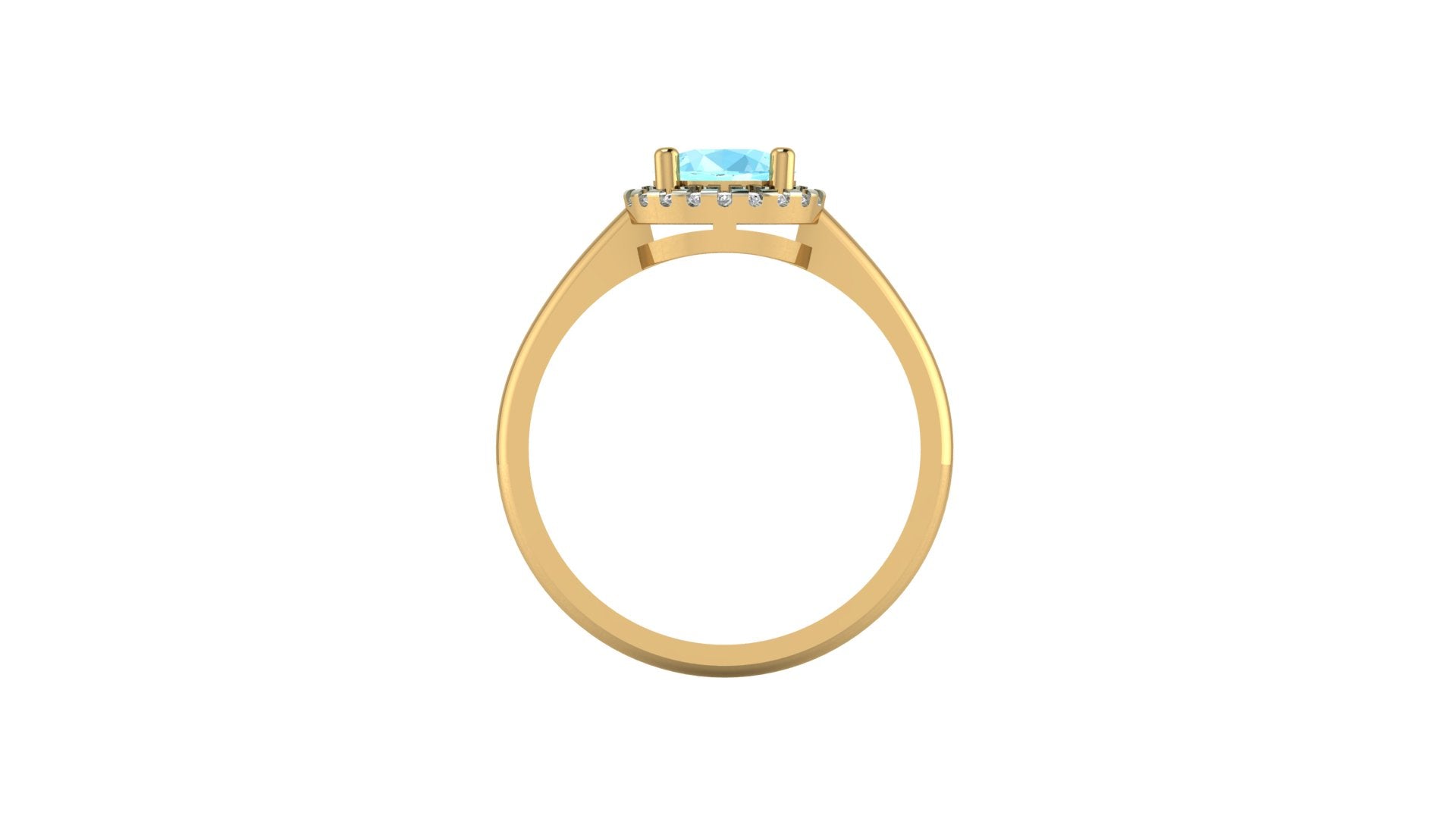 Aquamarine with Diamond Ring