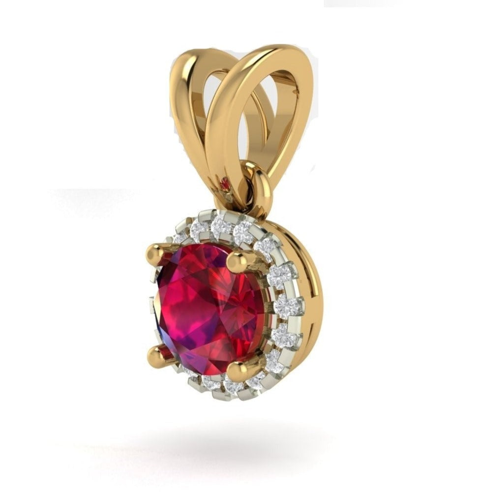 Ruby Gemstone Pendant with Chain