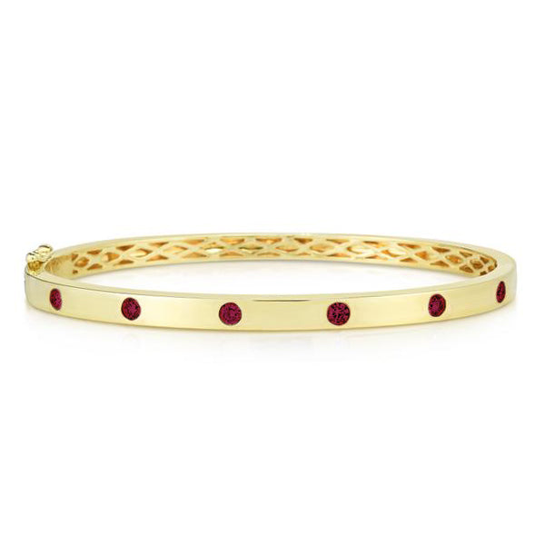 Ruby and Yellow Gold Bangle