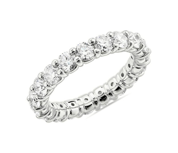 Diamond Eternity Cup Band-White Gold