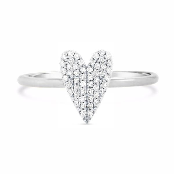 Diamond Heart Ring-White Gold