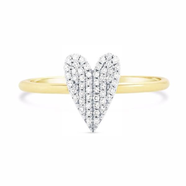 Diamond Heart Ring-Yellow & White Gold