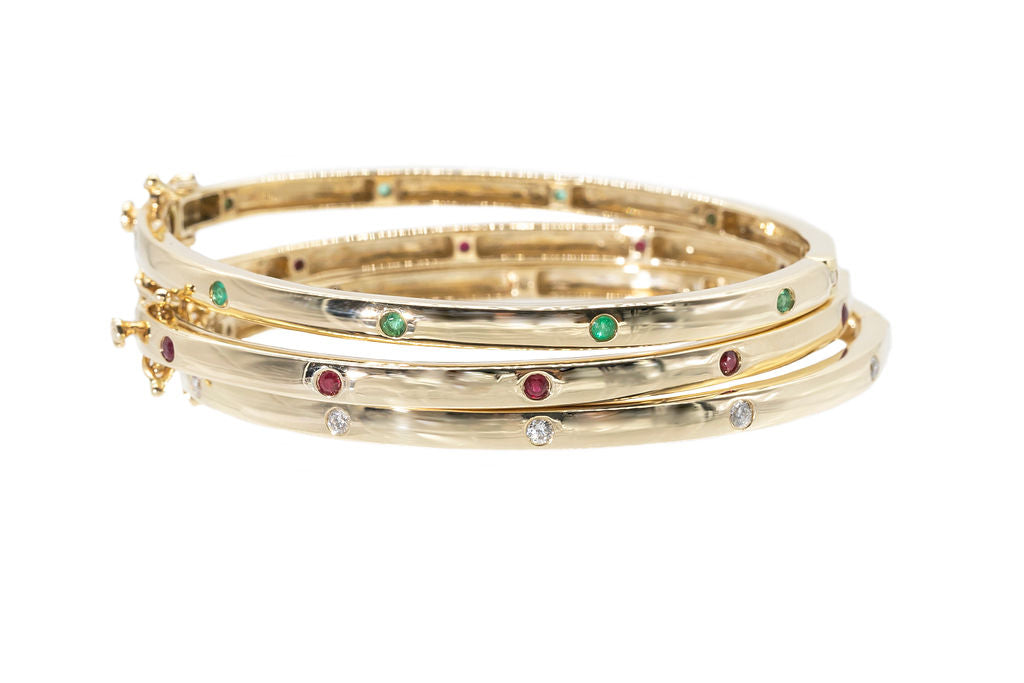 Ruby and Yellow Gold Bangle