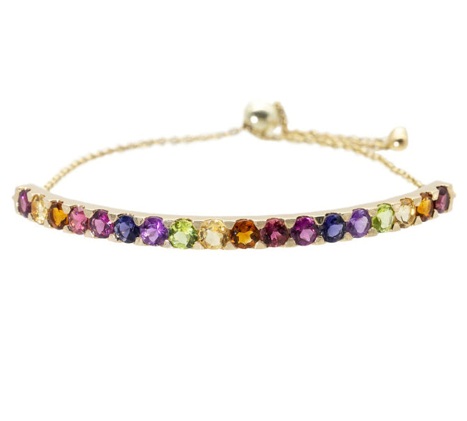 Round Rainbow Gemstone Bracelet