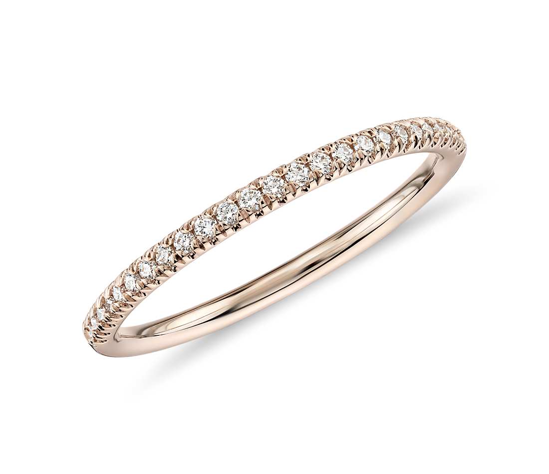 Micro Pave Half Eternity Bands-Rose Gold