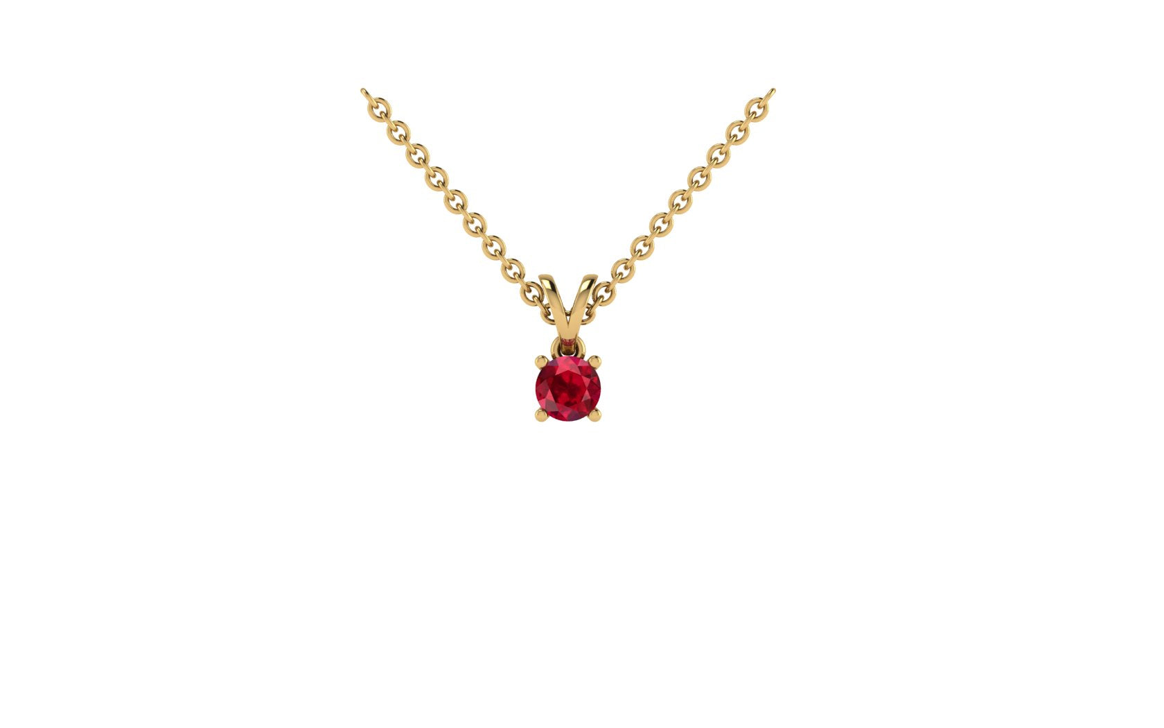Ruby Gemstone Pendant with Chain