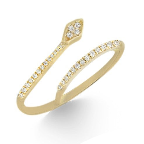 Diamond Snake Ring-Yellow Gold
