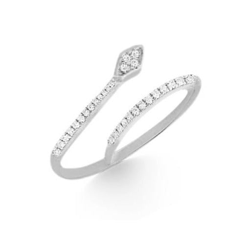 Diamond Snake Ring-White Gold