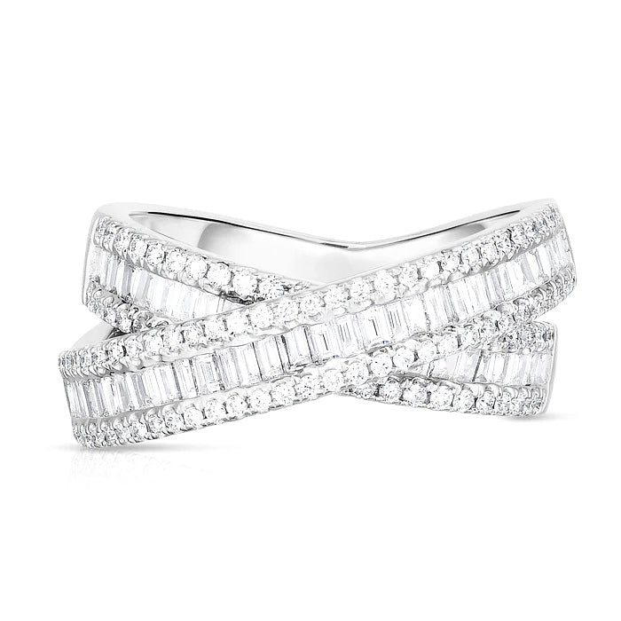 Diamond Kriss-Kross Ring